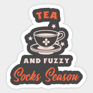 Tea and fuzzy sock weather Sticker